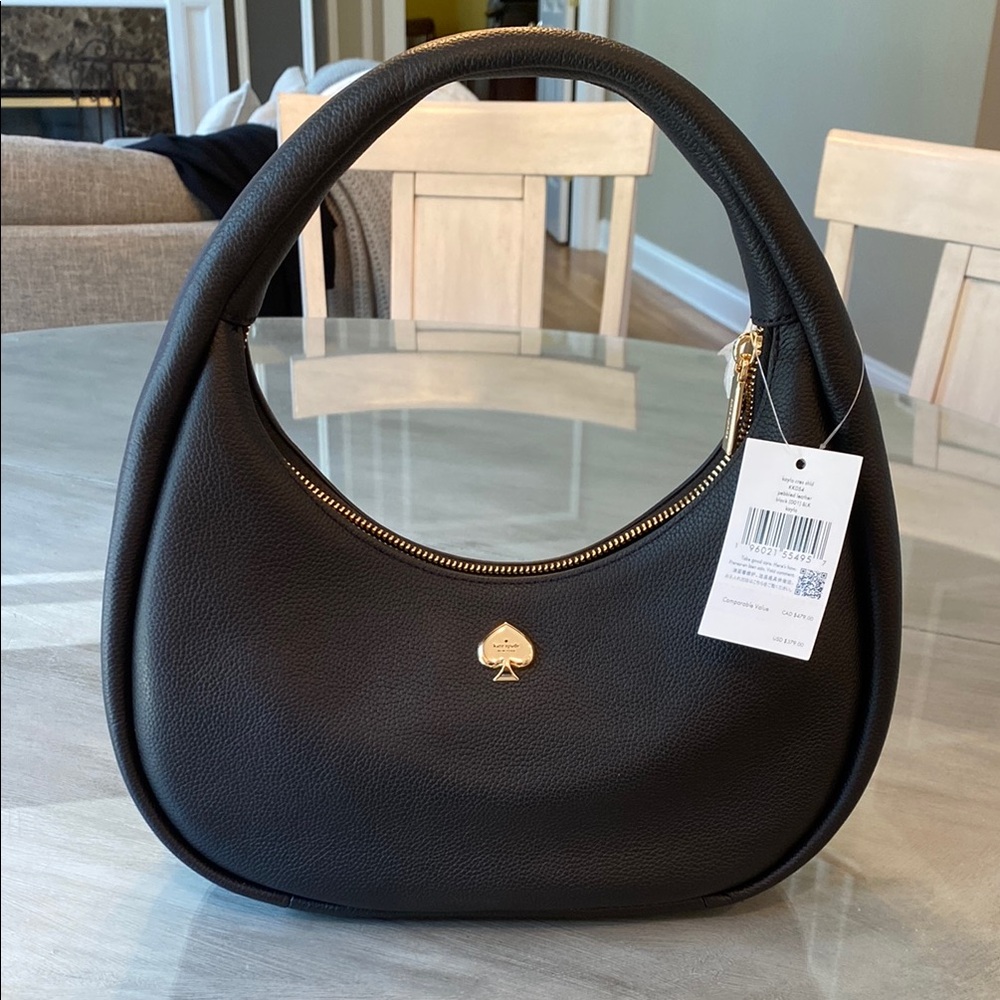 Kate Spade Black and Gold Hobo Bag